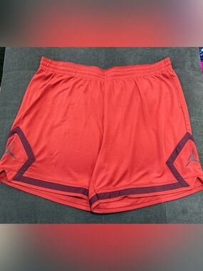 Jordan Red Athletic Shorts with Dark Red Trim